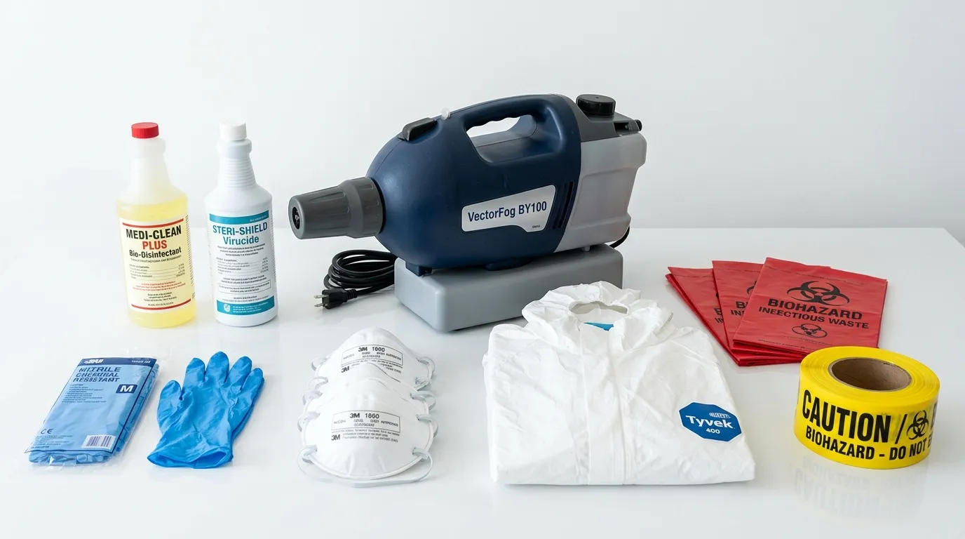 Professional biohazard remediation crew working in Winston